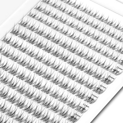 WONSIS Self-Adhesive Eyelashes – 156 Clusters, No Glue, Invisible Band