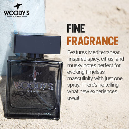 Woody's Cologne for Men – Fresh Citrus, Long-Lasting Fragrance, 3.4 fl oz