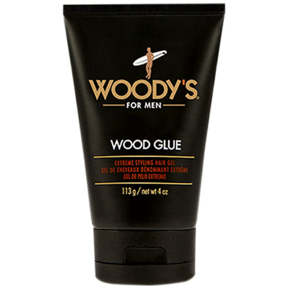 Woody's Wood Glue Extreme Styling Gel for Men – Extreme Hold, No Flake, Quick-Drying, All Hair Types (4 oz)