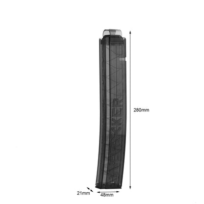 WORKER 18-Darts Curved Talon Magazine for Nerf Modulus & Nexus Pro (Black Transparent)