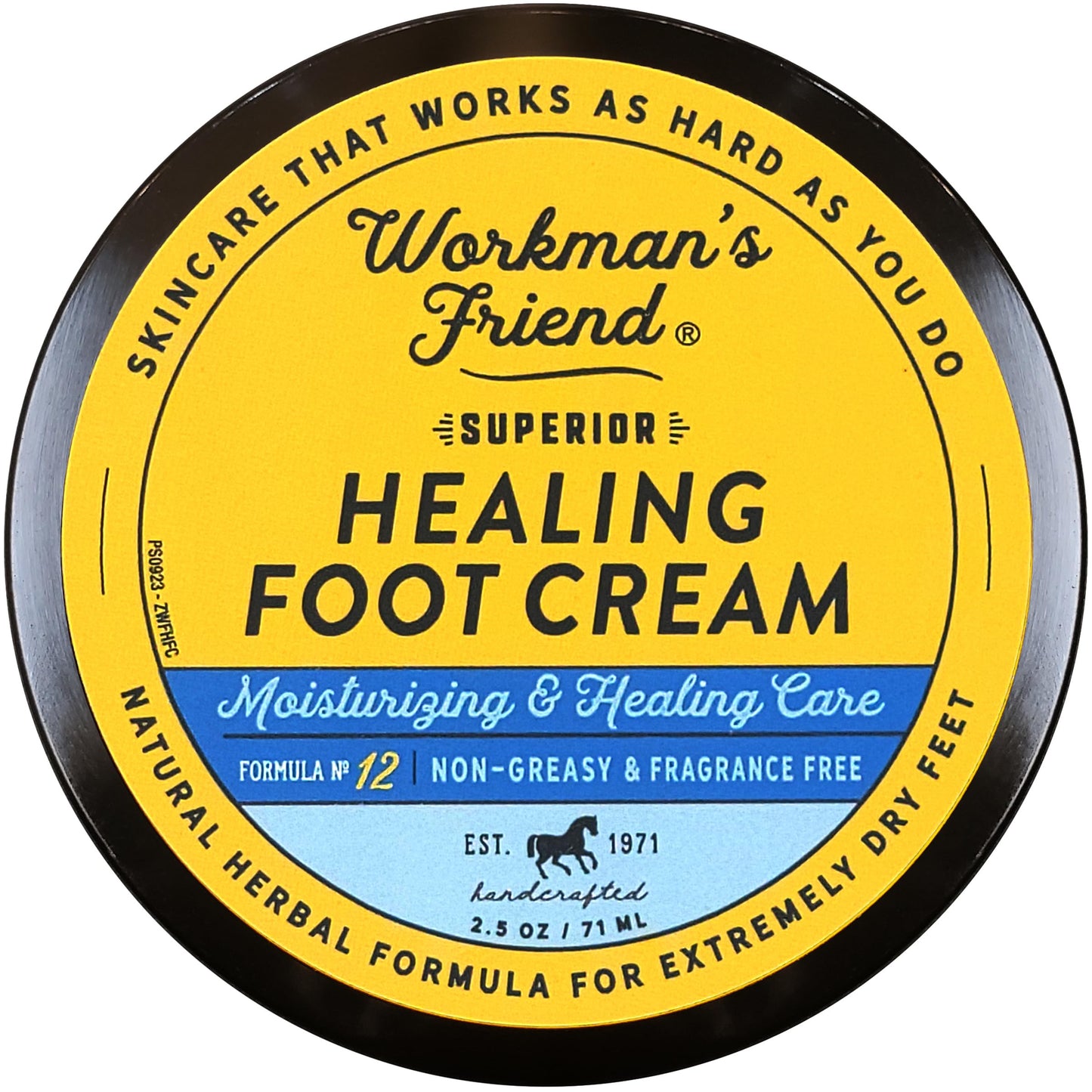 WORKMAN'S FRIEND Superior Healing Foot Cream - Intense Moisturizer for Extremely Dry & Cracked Feet - 2.5 oz