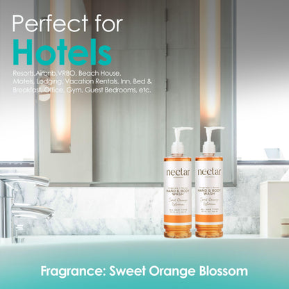 World Amenities Nectar Collection Pump Bottle Hand & Body Wash – Tangy Orange Blossom Fragrance
