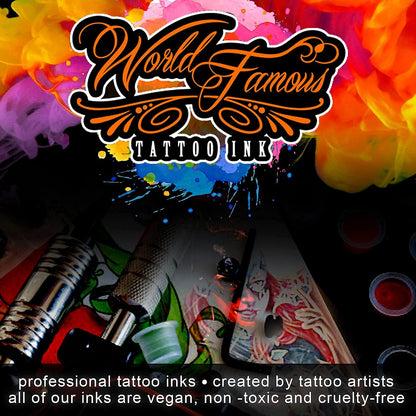 World Famous Tattoo Ink - 12 Primary Color Kit #3 (1 oz each) with White Ink