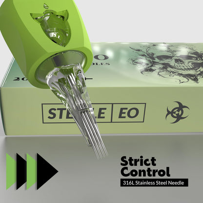 Wormhole Tattoo Cartridge Needles 17RM 1217RM – 20Pcs Disposable Finger Ledge Cartridges (3.5mm Taper)