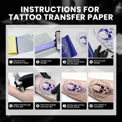 Wormhole Tattoo: 110-Piece Practice Skin Transfer Paper Kit for Beginners & Pros