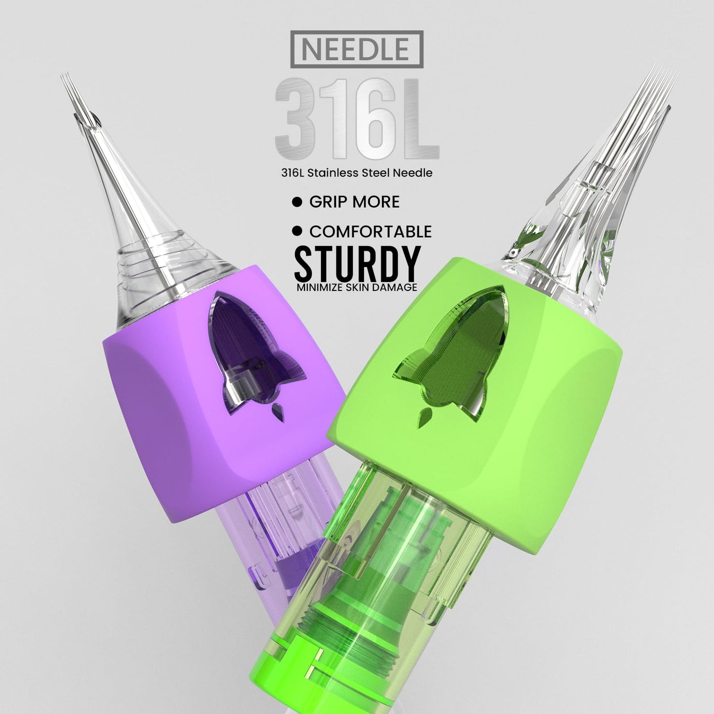 Wormhole Tattoo Cartridge Needles 20pc Mixed Sizes – 3RL 5RL 5RM 7RM, Finger Ledge