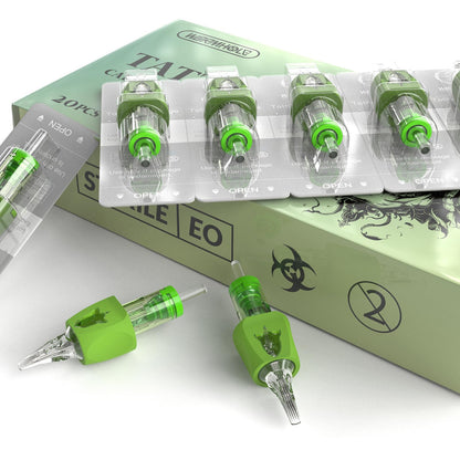 Wormhole Tattoo Cartridge Needles 17RM 1217RM – 20Pcs Disposable Finger Ledge Cartridges (3.5mm Taper)