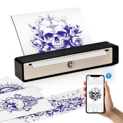 Wormhole Tattoo Stencil Printer – Wireless Bluetooth Portable Thermal Copier, 2500mAh Battery