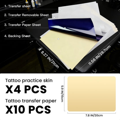 Wormhole Tattoo: 110-Piece Practice Skin Transfer Paper Kit for Beginners & Pros