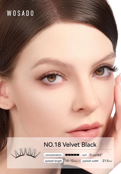 WOSADO Magnetic Eyelashes with Applicator Kit – Velvet Black (V18) | Glue-Free, Reusable