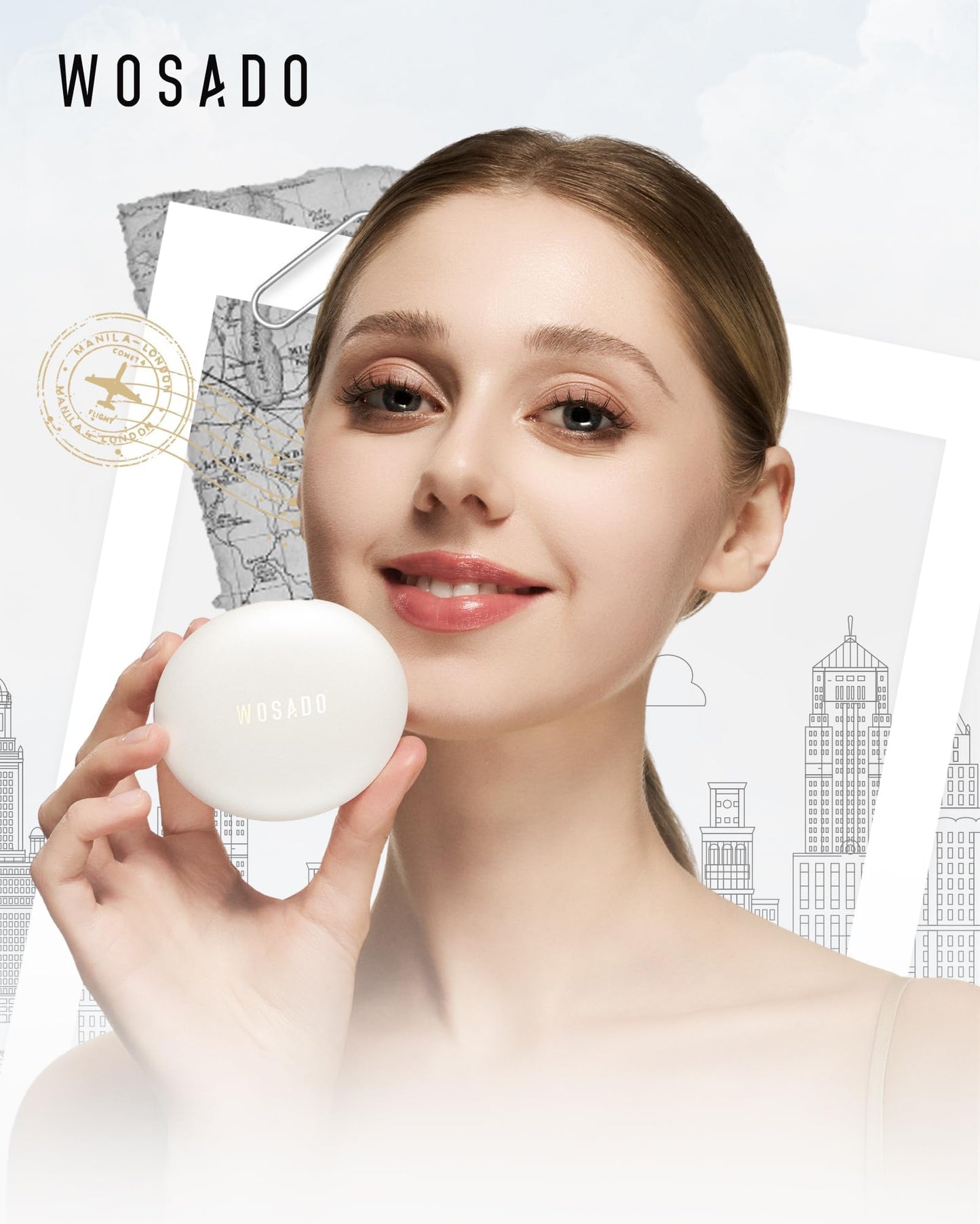 WOSADO Magnetic Eyelashes with Applicator Kit – Glue-Free, Reusable (V27 Chicago Skyline)
