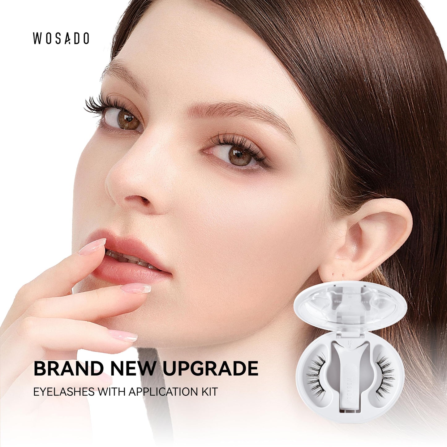 WOSADO Magnetic Eyelashes with Applicator Kit – Glue-Free, Reusable (V27 Chicago Skyline)