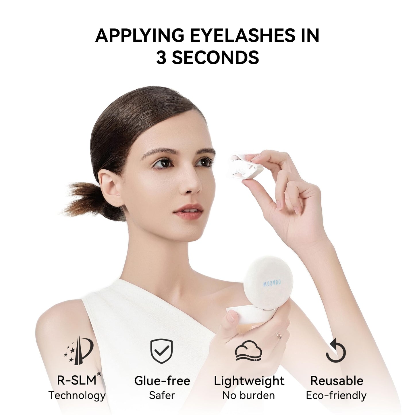 WOSADO Magnetic Eyelashes with Applicator Kit – Velvet Black (V18) | Glue-Free, Reusable