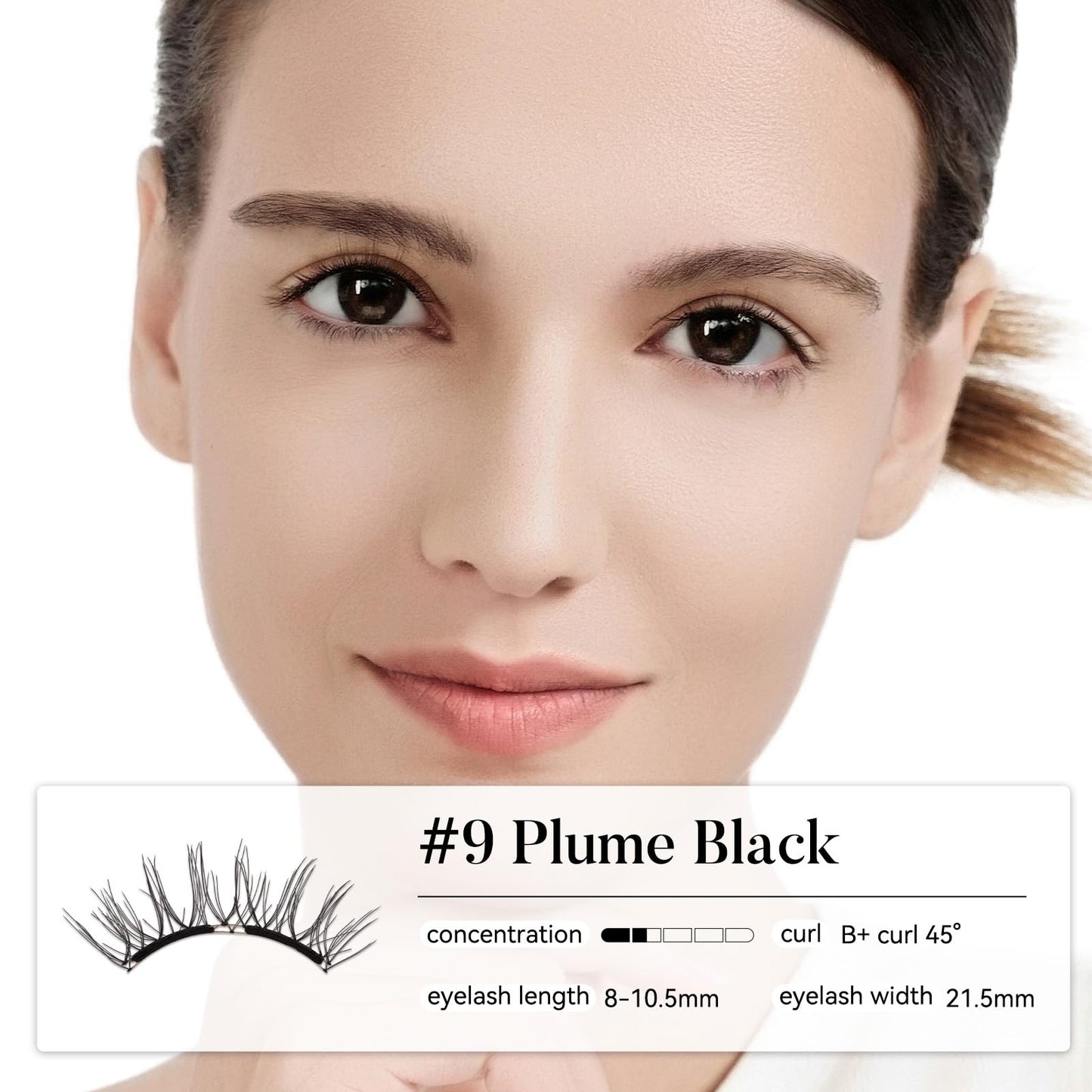 WOSADO V9 Plume Black Magnetic Eyelashes with Applicator Kit – Glue-Free & Reusable