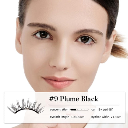 WOSADO V9 Plume Black Magnetic Eyelashes with Applicator Kit – Glue-Free & Reusable