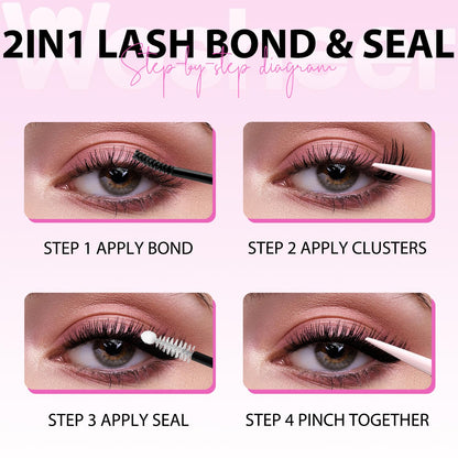 WOSHEER Lash Glue Bond & Seal – Waterproof 2-in-1 for DIY Lash Extensions