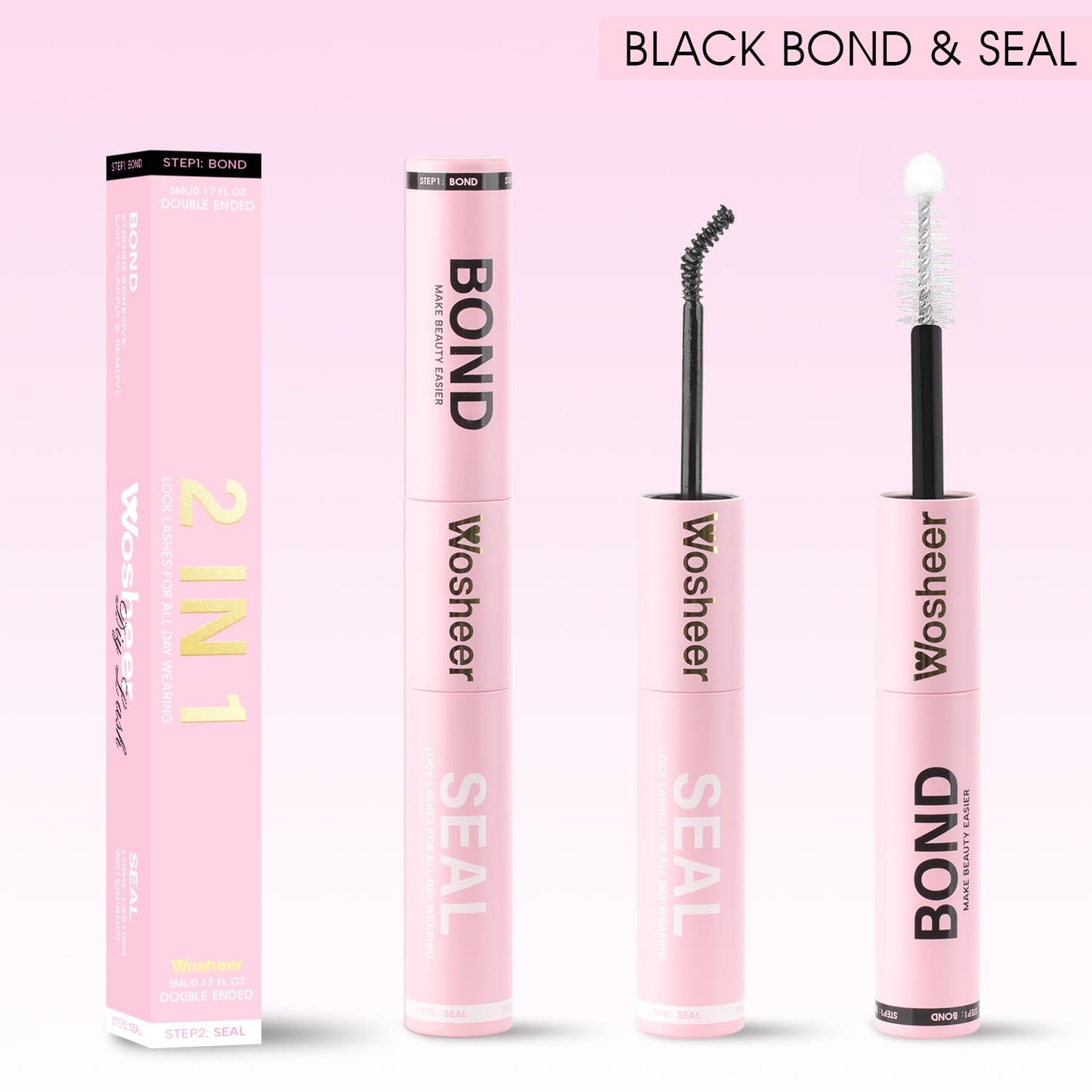 WOSHEER Lash Glue Bond & Seal – Waterproof 2-in-1 for DIY Lash Extensions