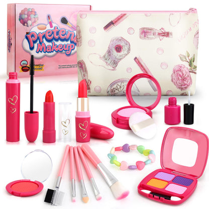Woumserta Pretend Makeup Kit for Girls 3-7 | Safe, Mess-Free Play Set