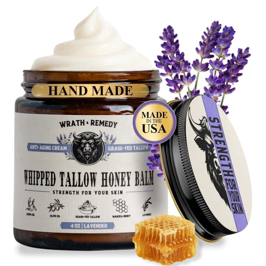 Wrath & Remedy Organic Beef Tallow with Lavender – 4 oz | Grass-Fed, US-Made Balm for Face & Body