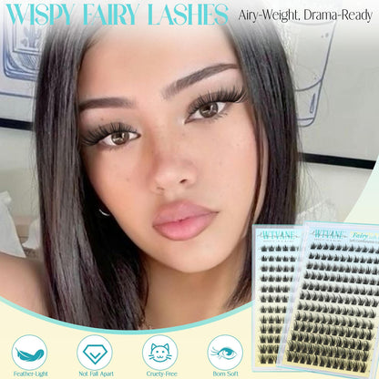 Wtvane Lash Clusters Kit – Wispy Natural Manga Lashes (8-16mm)
