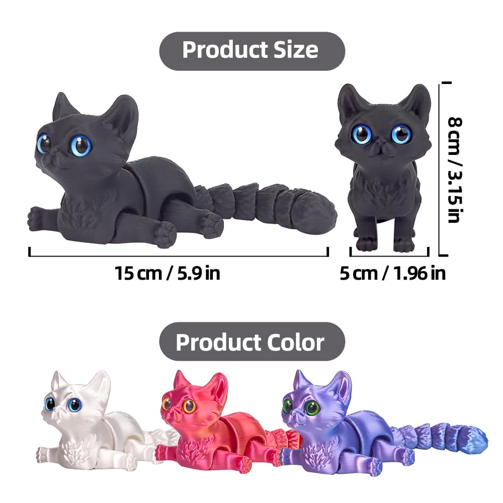 WUQIREN 3D-Printed Cat Toy – Fidget Desk Decor
