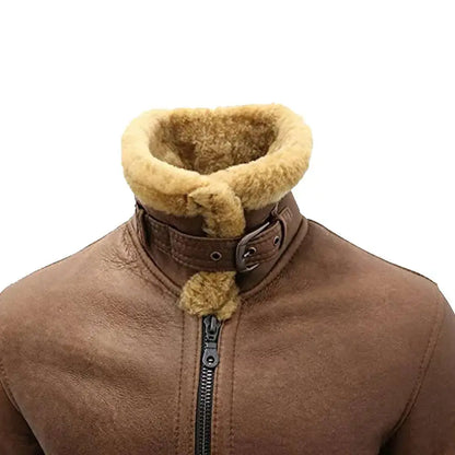 Men's WW2 Brown B3 Shearling Bomber Jacket – Vintage Aviator Flight Coat