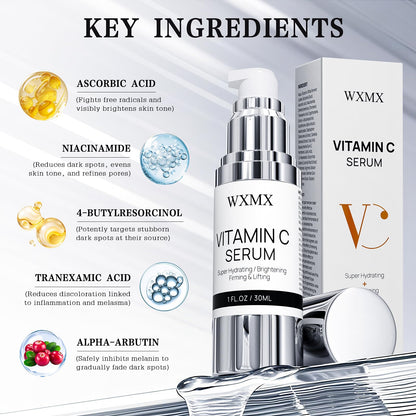WXMX Super C Serum for Mature Skin | Hydrating Vitamin C + Hyaluronic Acid | 1 fl oz