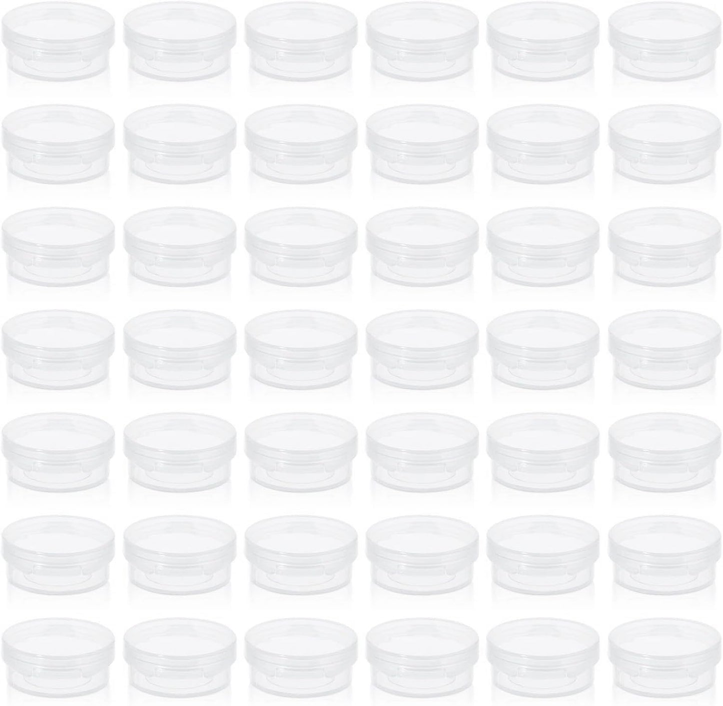 WXOIEOD 50 Pieces Small Sample Containers – 5 g Makeup Jars with Lids, Clear Plastic Bulk