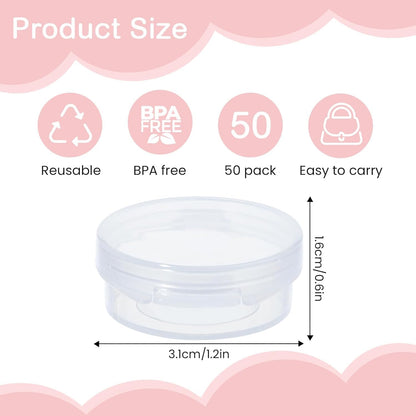 WXOIEOD 50 Pieces Small Sample Containers – 5 g Makeup Jars with Lids, Clear Plastic Bulk
