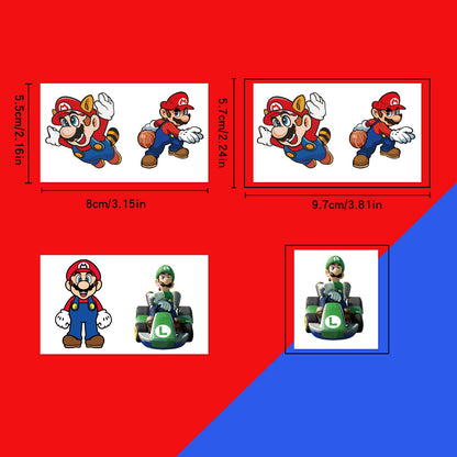 WYKDAG Mario Temporary Tattoos – 100 Sheets for Birthday Party Favors