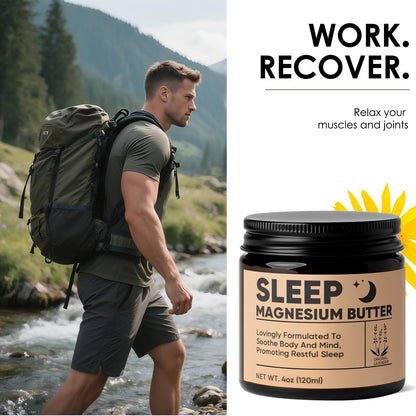 WZI Magnesium Butter for Sleep – Magnesium Cream with Shea & Mango Butter, Lavender (4oz)