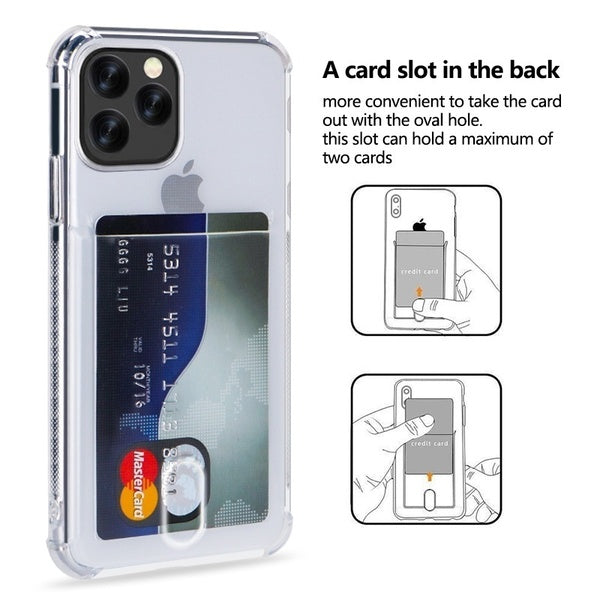 Soft TPU Clear Case With Card Slot - For iPhone 14 Pro