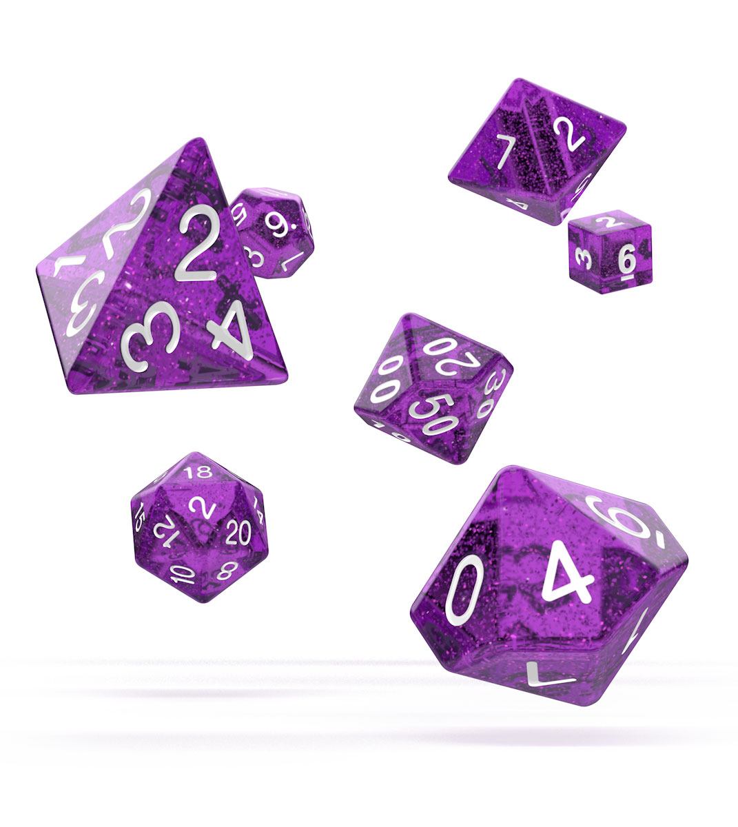 Oakie Doakie Dice - RPG Set 7 Pack Speckled - Purple