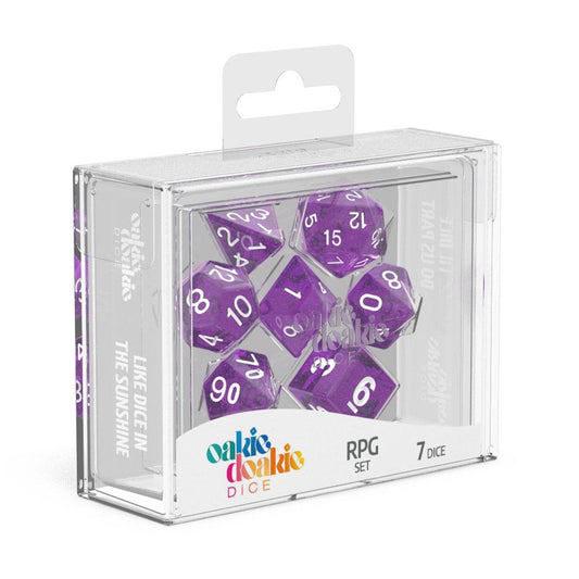 Oakie Doakie Dice - RPG Set 7 Pack Speckled - Purple