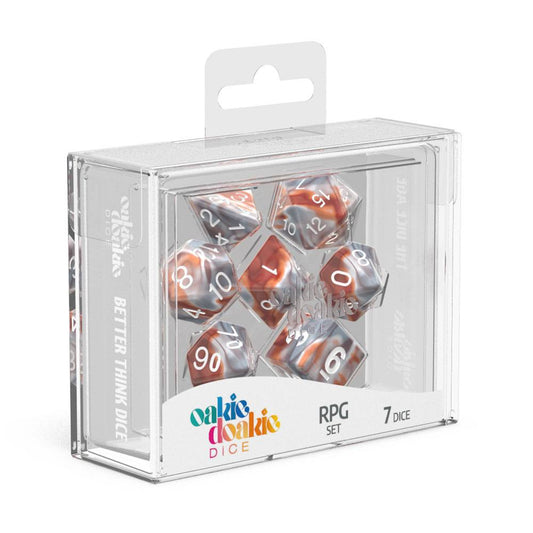 Oakie Doakie Dice RPG Set Gemidice Silver - Rust (7)