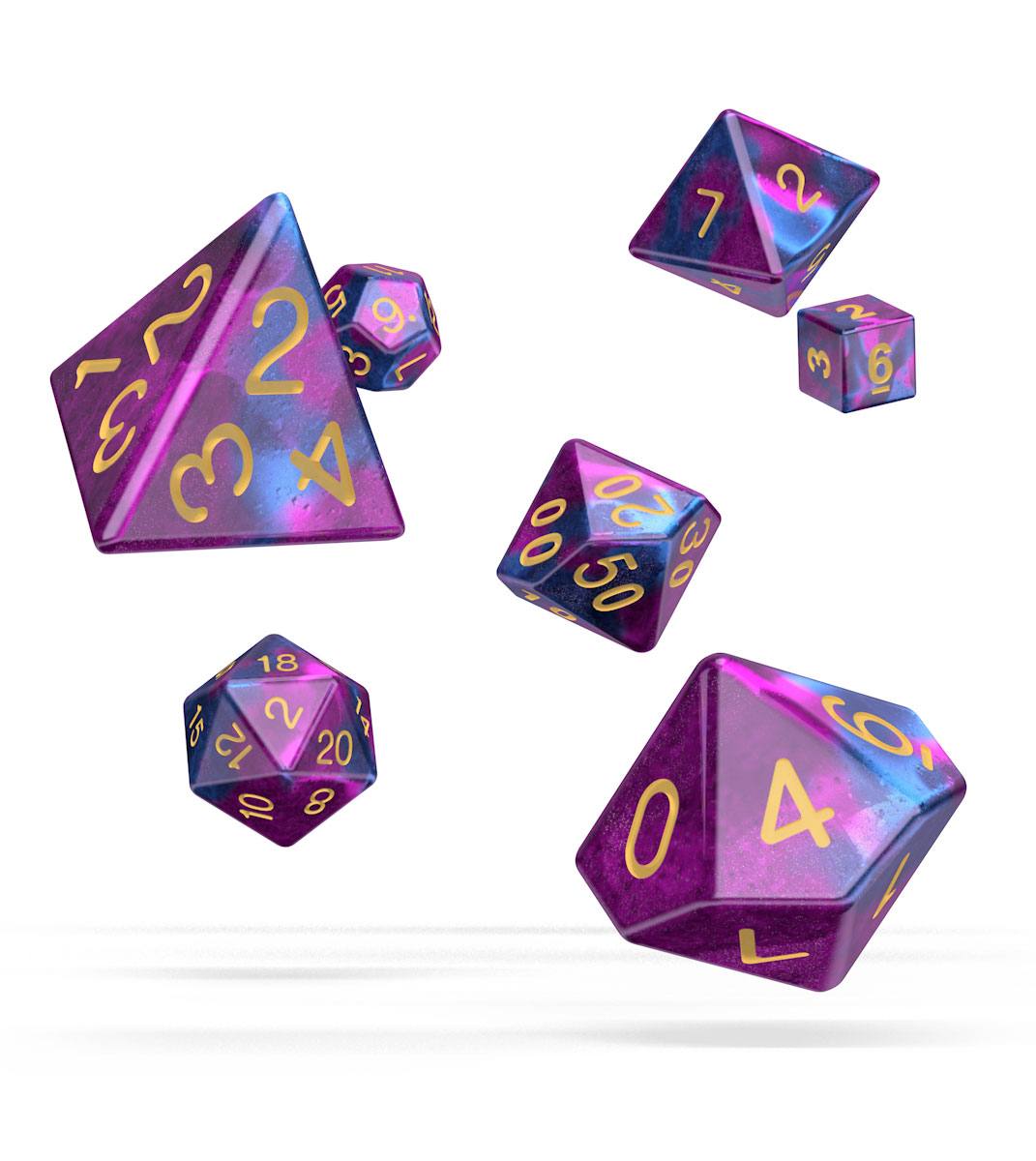 Oakie Doakie Dice RPG Set Gemidice Amethyst (7)