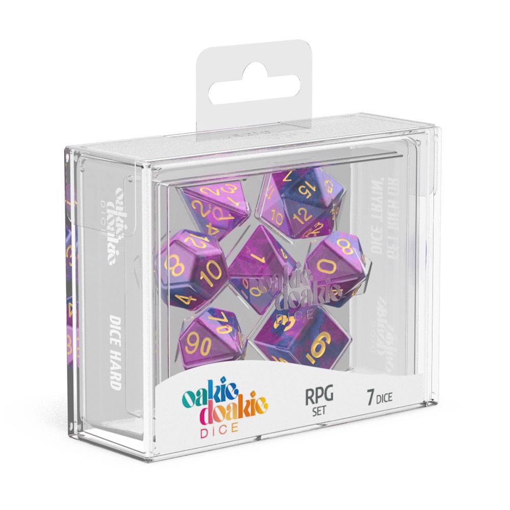 Oakie Doakie Dice RPG Set Gemidice Amethyst (7)