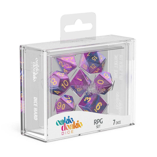 Oakie Doakie Dice RPG Set Gemidice Amethyst (7)