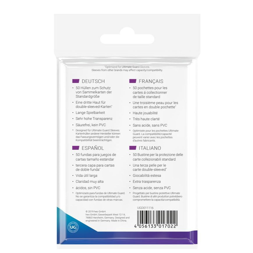 Ultimate Guard Supreme UX 3rd Skin Sleeves Standard Size Transparent (50)