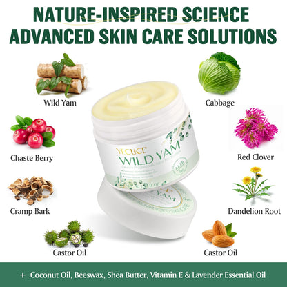 Xaarty Wild Yam Cream for Hormone Balance | Natural Skincare 3.17 oz