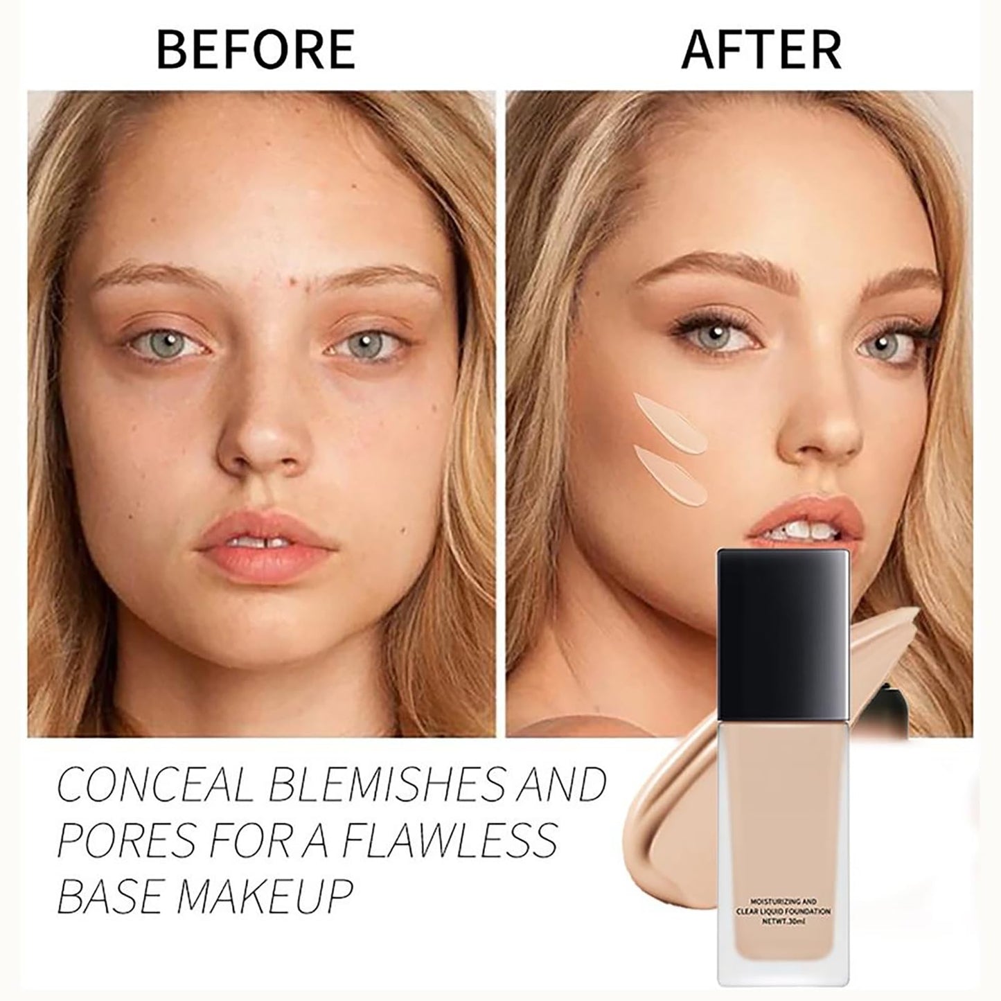 Xianjina CC Cream Foundation for Women Over 60 – Luxury Full Coverage, Soft Matte Finish, Ivory 30ml