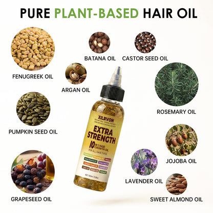 XILRVON Herbal Hair Growth Oil – Extra Strength Rosemary & Fenugreek Blend, 3.38 fl oz