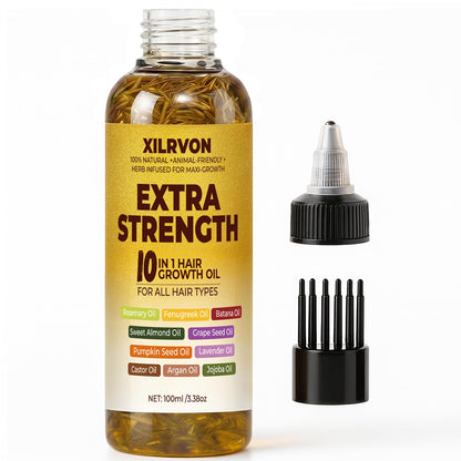 XILRVON Herbal Hair Growth Oil – Extra Strength Rosemary & Fenugreek Blend, 3.38 fl oz