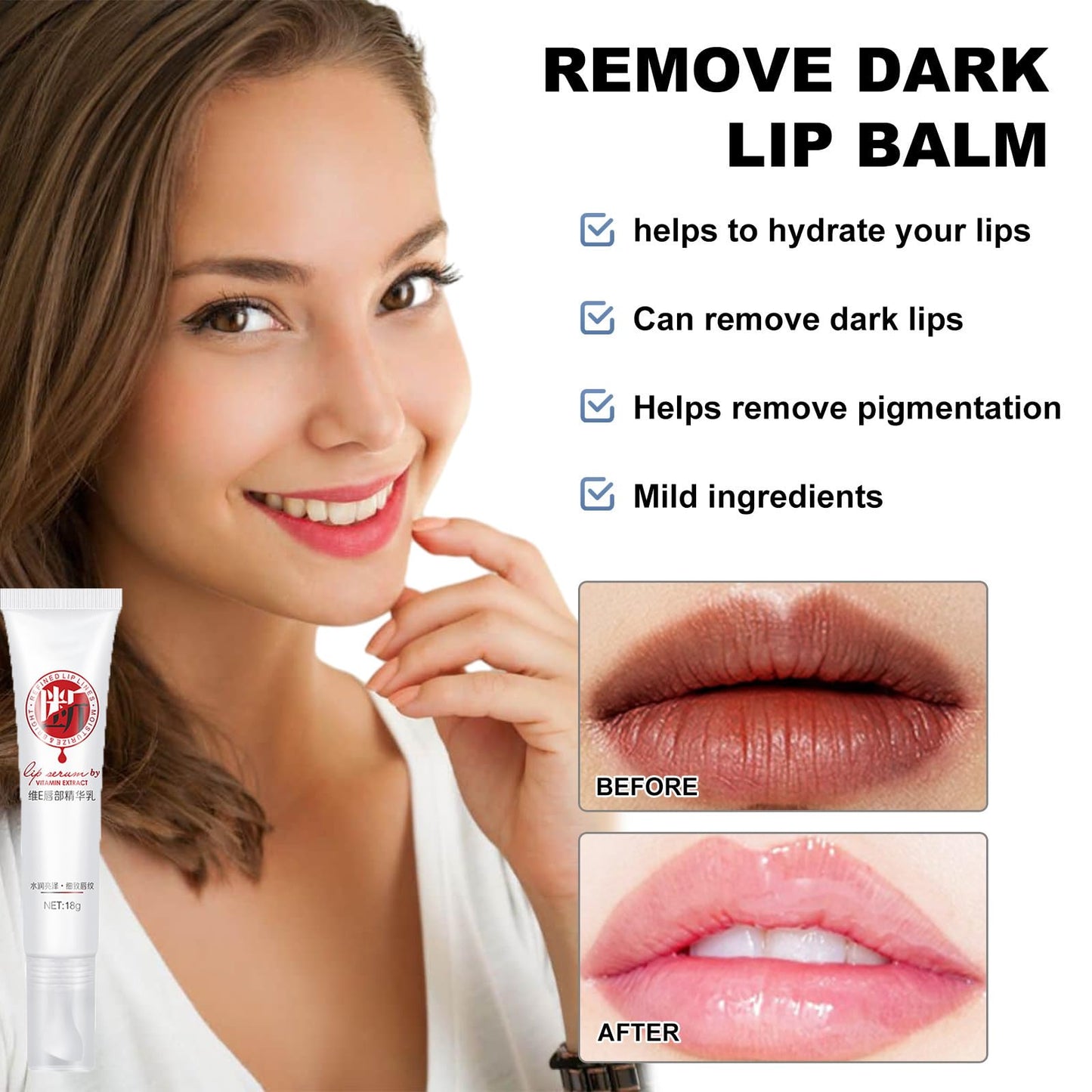 XIRUJNFD Lip Serum – Hydrating Dark Lip Brightening Treatment & Nourishing Lip Care