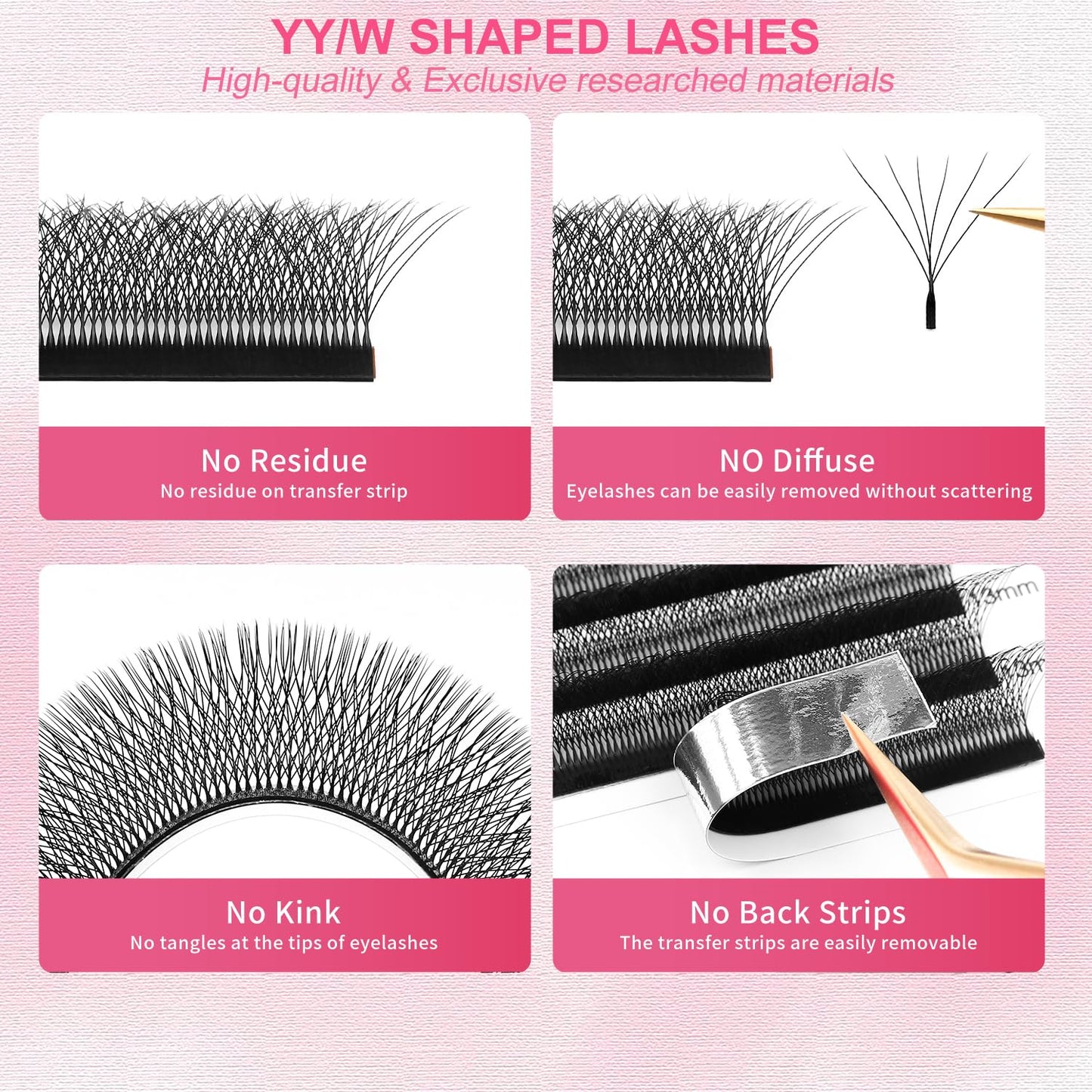 XIUSUZAKI Lash Extensions 6D W-6D 0.07mm Matte Black — Mixed 8-15mm Volume Lashes (Professional Use)