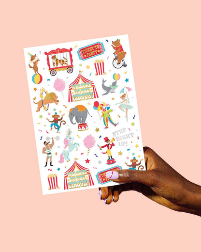 xo, Fetti Circus Party Temporary Tattoos — 42 Gold & Silver Foil Styles (Pack of 2)