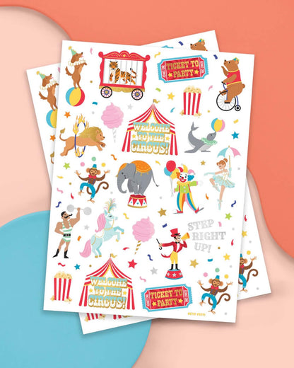 xo, Fetti Circus Party Temporary Tattoos — 42 Gold & Silver Foil Styles (Pack of 2)