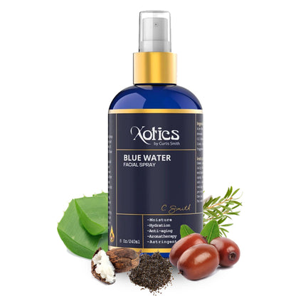 Xotics Blue Water Facial Spray - Hydrating Aloe Vera Mist, 8oz for All Skin Types
