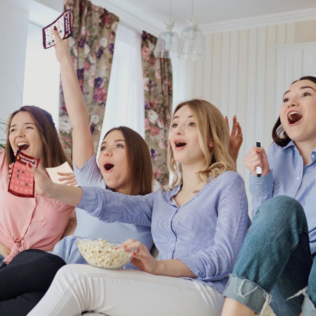 XOXO Parents Movie Night Bingo Cards – 4 Reusable Cards with Dry Erase Markers