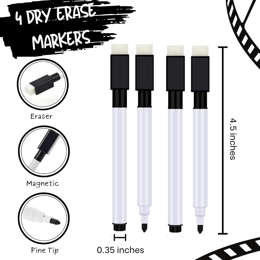 XOXO Parents Movie Night Bingo Cards – 4 Reusable Cards with Dry Erase Markers
